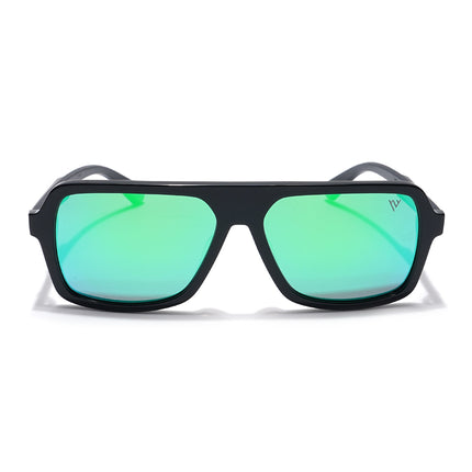 Voyage Select Square Polarized Sunglasses (Green Lens | Black Frame - SLPMG6207)