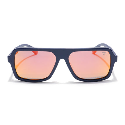 Voyage Select Square Polarized Sunglasses (Red & Yellow Lens | Navy Blue Frame - SLPMG6208)