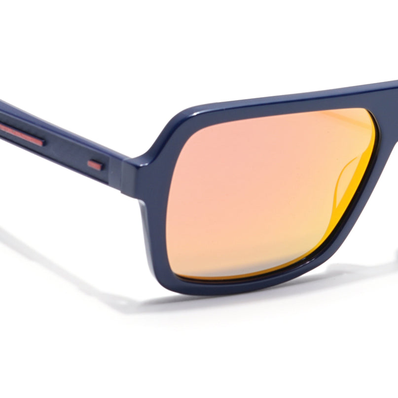Voyage Select Square Polarized Sunglasses (Red & Yellow Lens | Navy Blue Frame - SLPMG6208)
