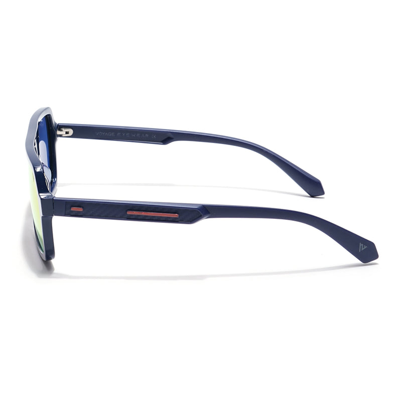 Voyage Select Square Polarized Sunglasses (Red & Yellow Lens | Navy Blue Frame - SLPMG6208)