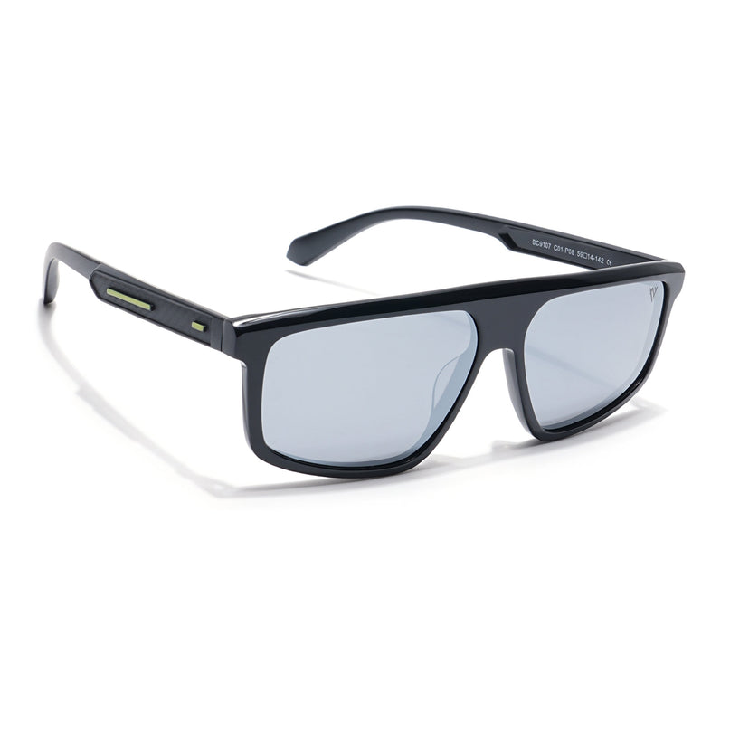 Voyage Select Rectangle Polarized Sunglasses (Grey Lens | Black Frame - SLPMG6200)