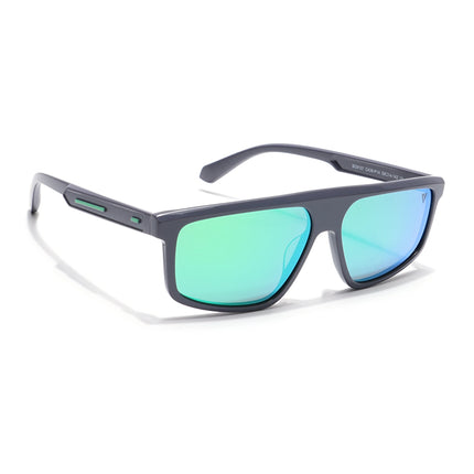 Voyage Select Rectangle Polarized Sunglasses (Green Lens | Grey Frame - SLPMG6201)