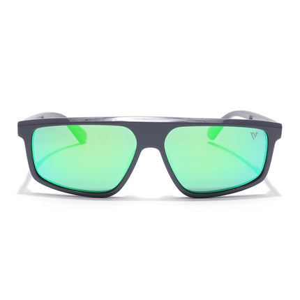 Voyage Select Rectangle Polarized Sunglasses (Green Lens | Grey Frame - SLPMG6201)