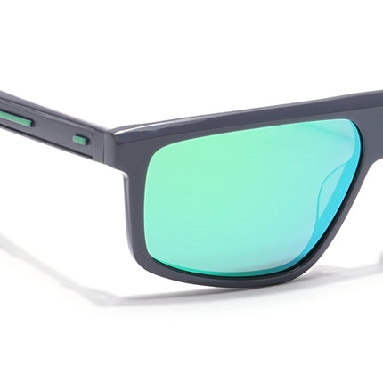 Voyage Select Rectangle Polarized Sunglasses (Green Lens | Grey Frame - SLPMG6201)