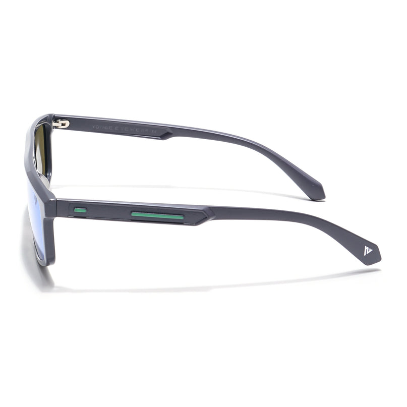 Voyage Select Rectangle Polarized Sunglasses (Green Lens | Grey Frame - SLPMG6201)