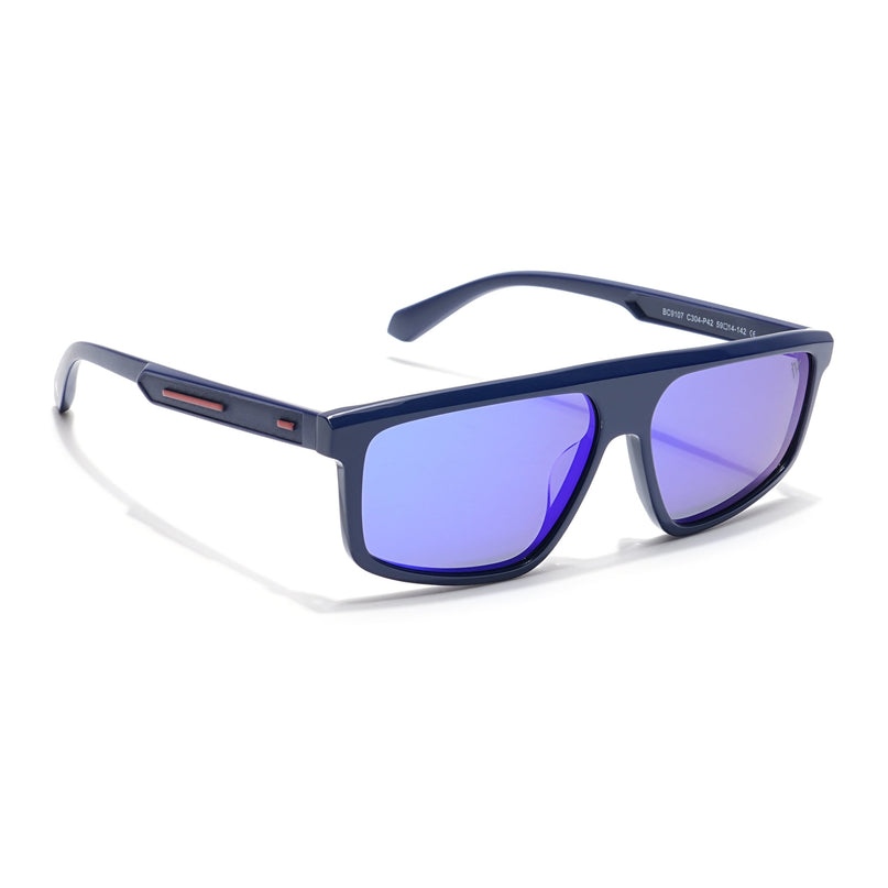Voyage Select Rectangle Polarized Sunglasses (Blue Lens | Blue Frame - SLPMG6202)
