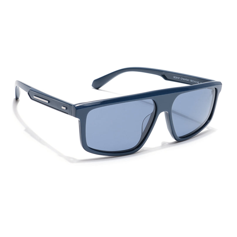 Voyage Select Rectangle Polarized Sunglasses (Blue Lens | Navy Blue Frame - SLPMG6203)