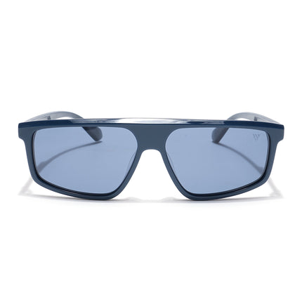 Voyage Select Rectangle Polarized Sunglasses (Blue Lens | Navy Blue Frame - SLPMG6203)