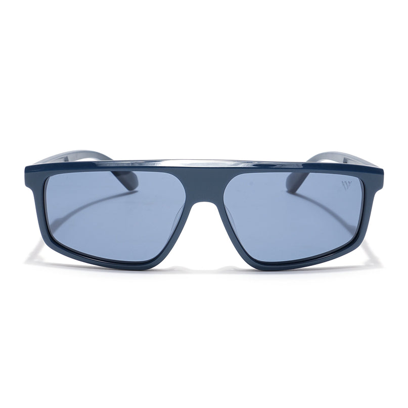 Voyage Select Rectangle Polarized Sunglasses (Blue Lens | Navy Blue Frame - SLPMG6203)