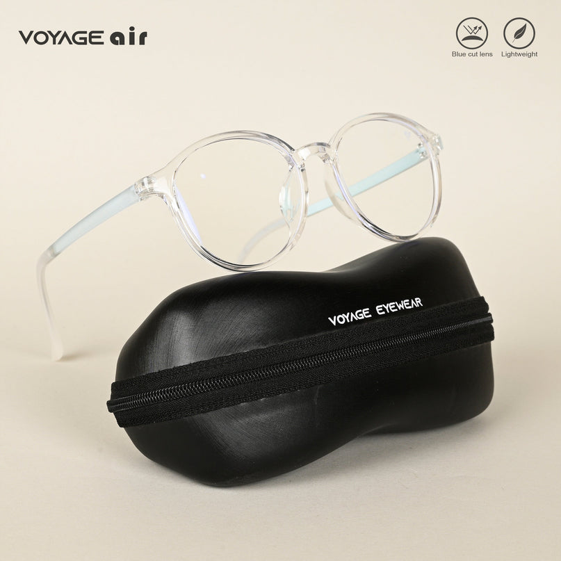 Voyage Air Transparent Round Eyeglasses for Men & Women - MG4380-C3