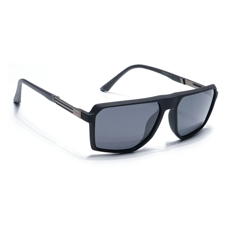Eyejack Black Wayfarer Polarized Sunglasses for Men & Women (91127PCL1132)