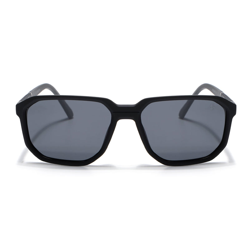 Eyejack Black Wayfarer Polarized Sunglasses for Men & Women (91128PCL1137)