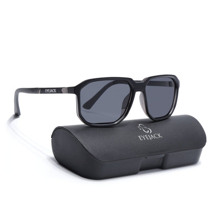 Eyejack Matt Black Wayfarer Polarized Sunglasses for Men & Women (91128PCL1138)