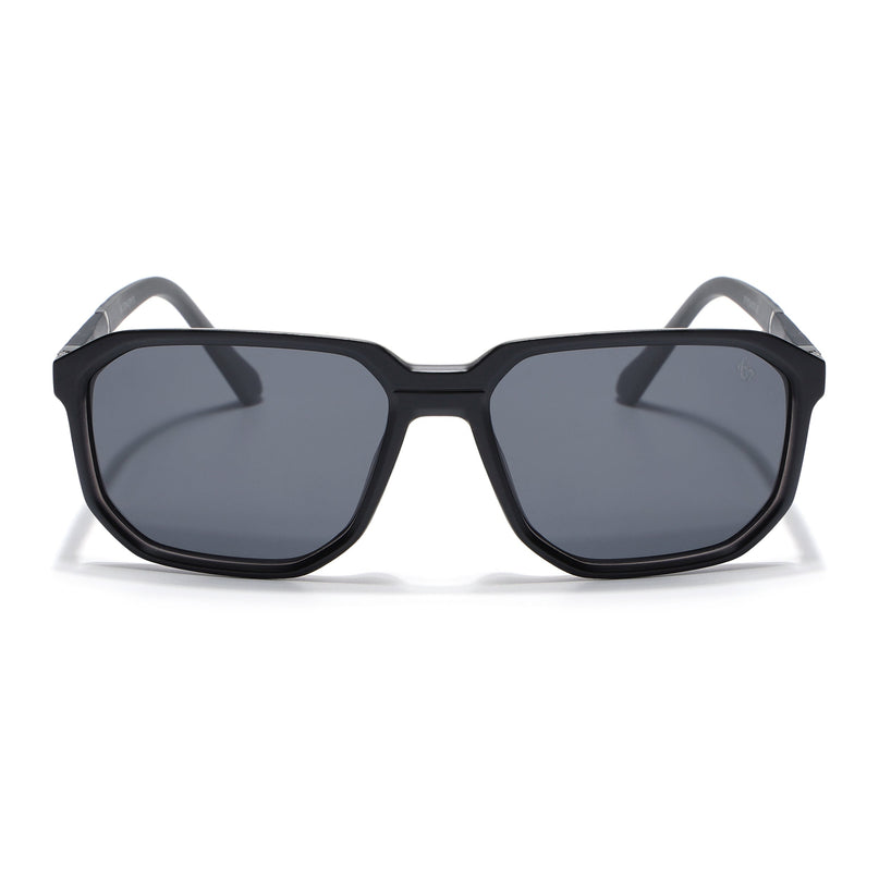 Eyejack Matt Black Wayfarer Polarized Sunglasses for Men & Women (91128PCL1138)