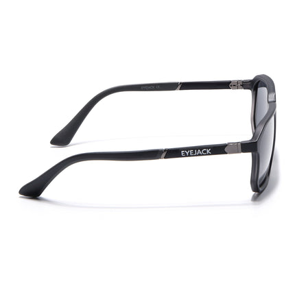 Eyejack Matt Black Wayfarer Polarized Sunglasses for Men & Women (91128PCL1138)