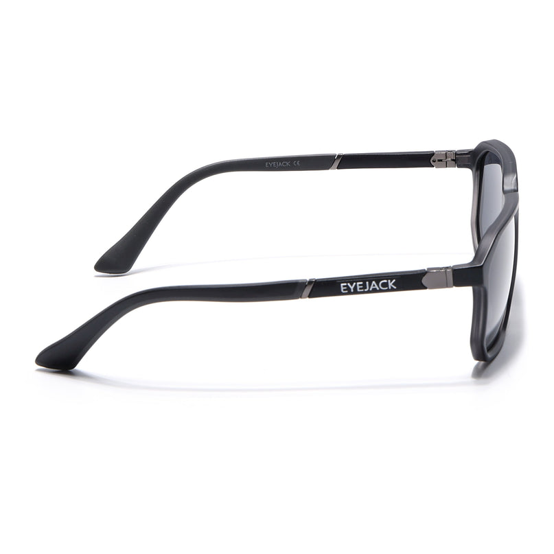 Eyejack Matt Black Wayfarer Polarized Sunglasses for Men & Women (91128PCL1138)