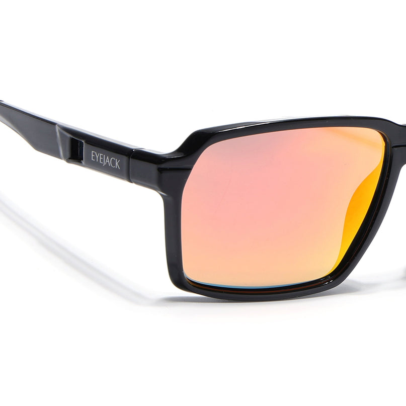Eyejack Shine Black Wayfarer Polarized Sunglasses for Men & Women (91141PCL1143)