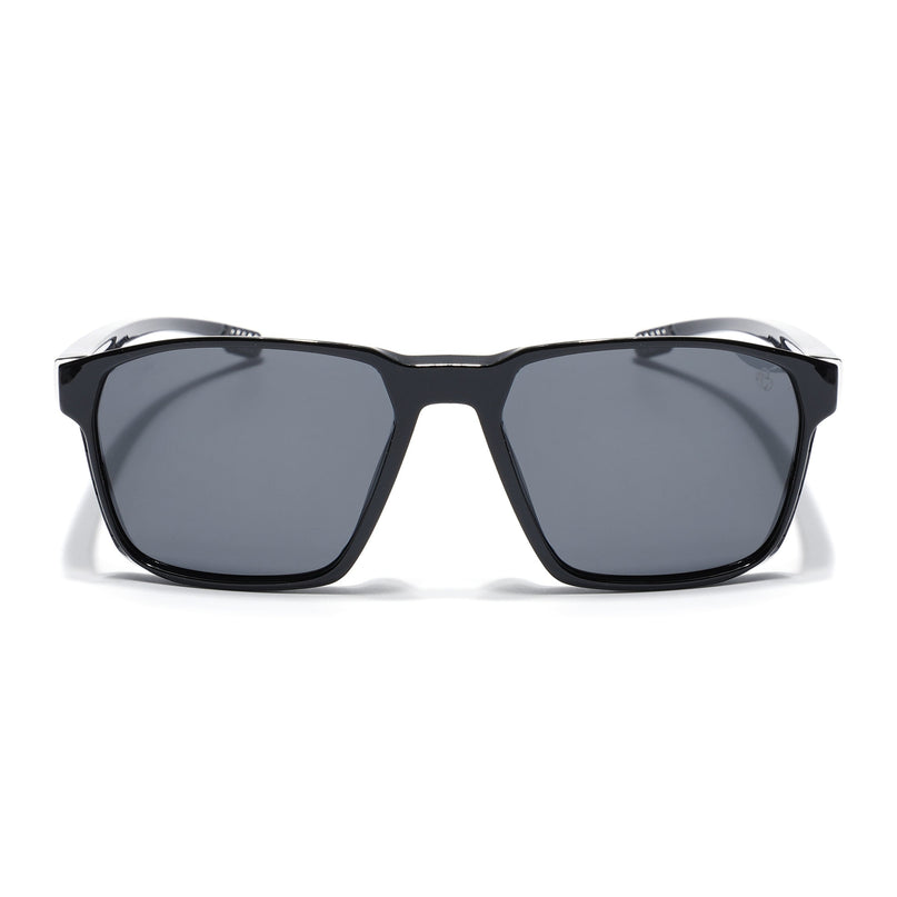 Eyejack Black Square Polarized Sunglasses for Men & Women (91143PCL1147)
