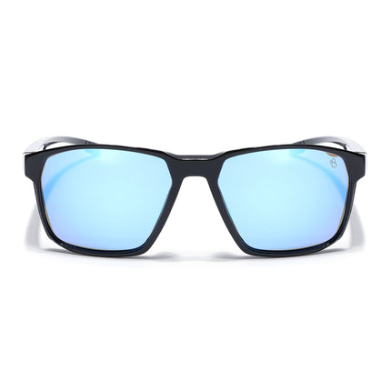 Eyejack Shine Black Square Polarized Sunglasses for Men & Women (91143PCL1149)