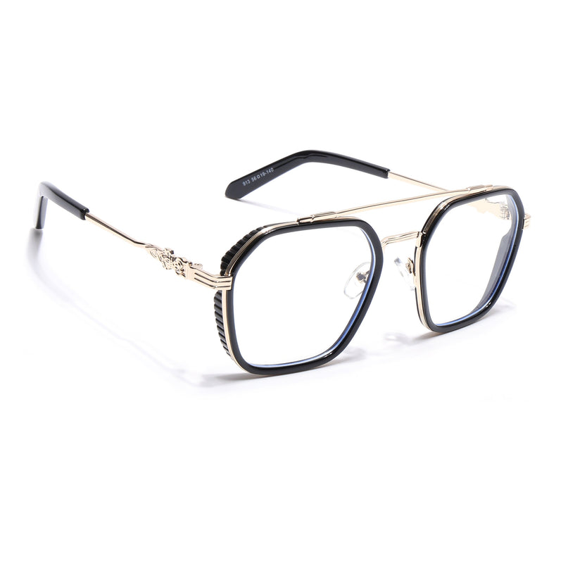 Voyage Black & Golden Wayfarer Eyeglasses for Men & Women - MG5166-C1