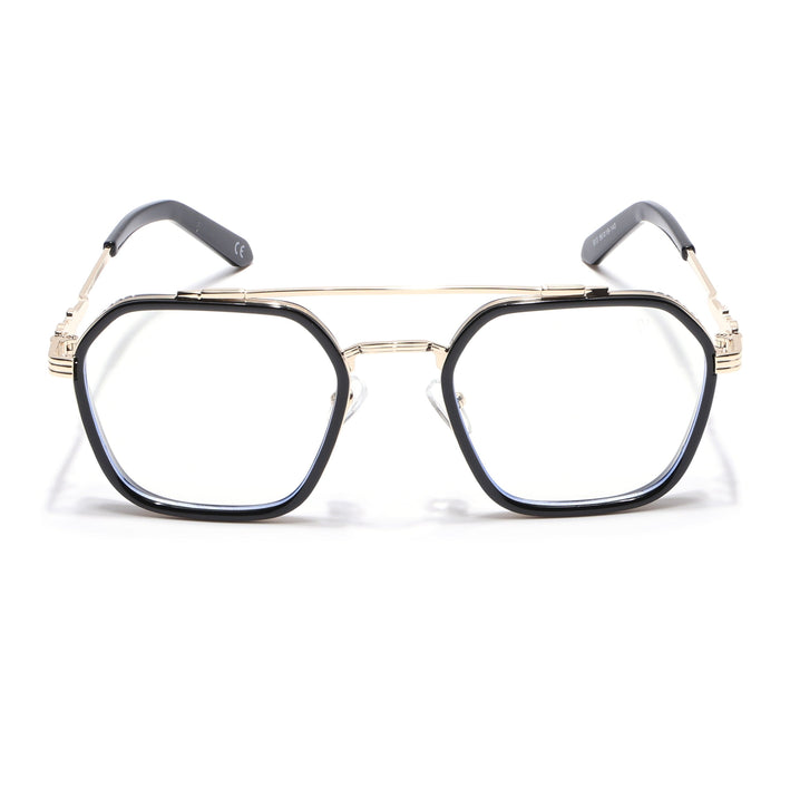 Voyage Black & Golden Wayfarer Eyeglasses for Men & Women - MG5166-C1