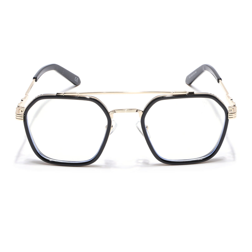 Voyage Black & Golden Wayfarer Eyeglasses for Men & Women - MG5166-C1