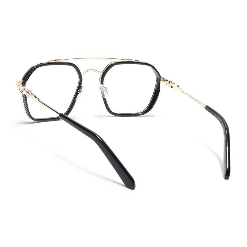 Voyage Black & Golden Wayfarer Eyeglasses for Men & Women - MG5166-C1