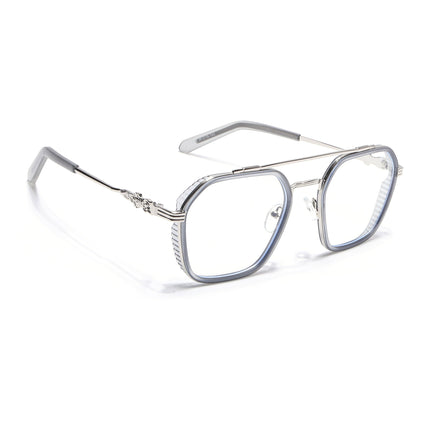Voyage Grey & Silver Wayfarer Eyeglasses for Men & Women - MG5168-C3