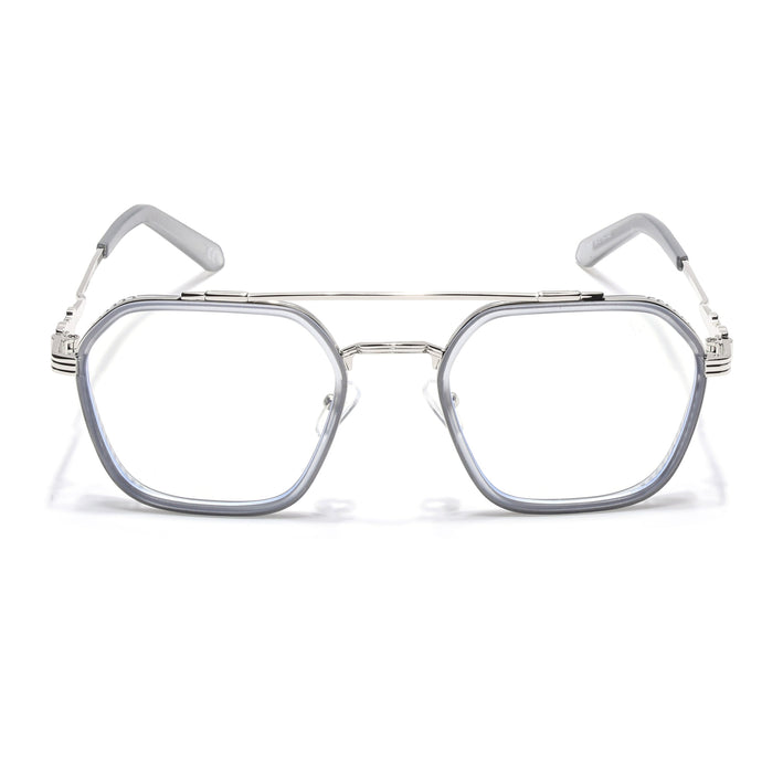 Voyage Grey & Silver Wayfarer Eyeglasses for Men & Women - MG5168-C3