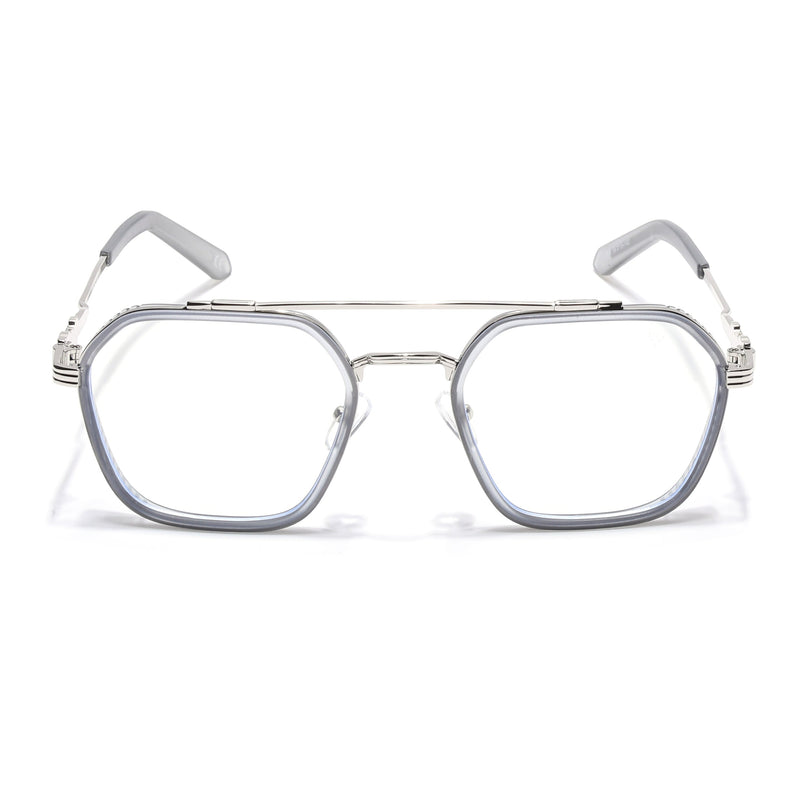 Voyage Grey & Silver Wayfarer Eyeglasses for Men & Women - MG5168-C3