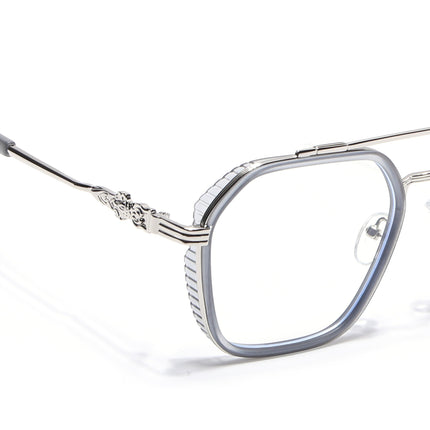 Voyage Grey & Silver Wayfarer Eyeglasses for Men & Women - MG5168-C3