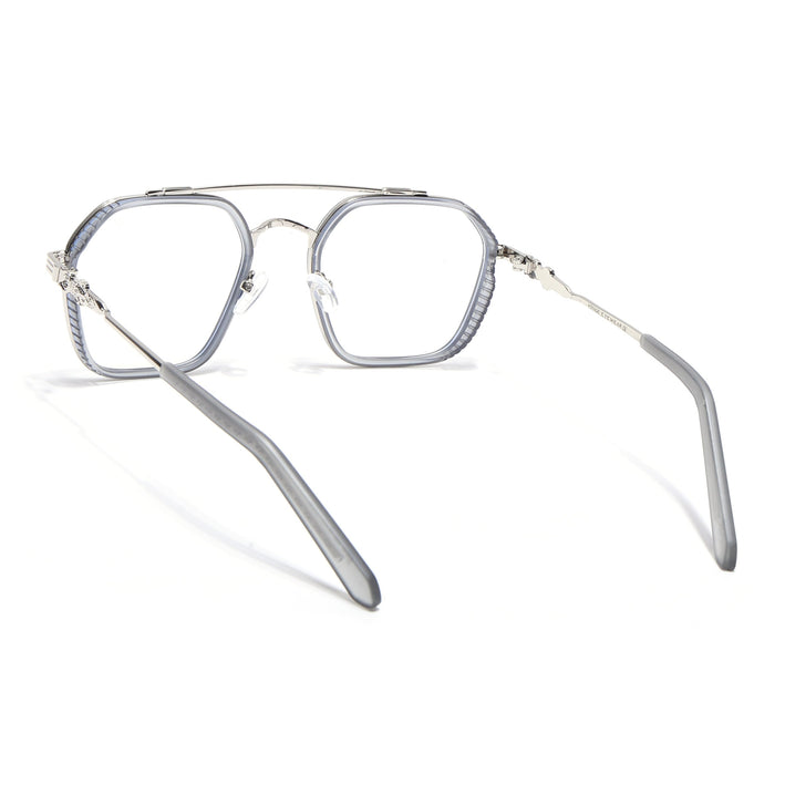 Voyage Grey & Silver Wayfarer Eyeglasses for Men & Women - MG5168-C3