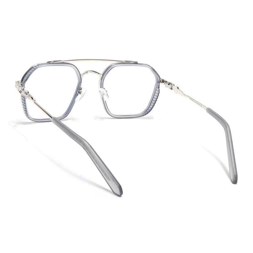 Voyage Grey & Silver Wayfarer Eyeglasses for Men & Women - MG5168-C3