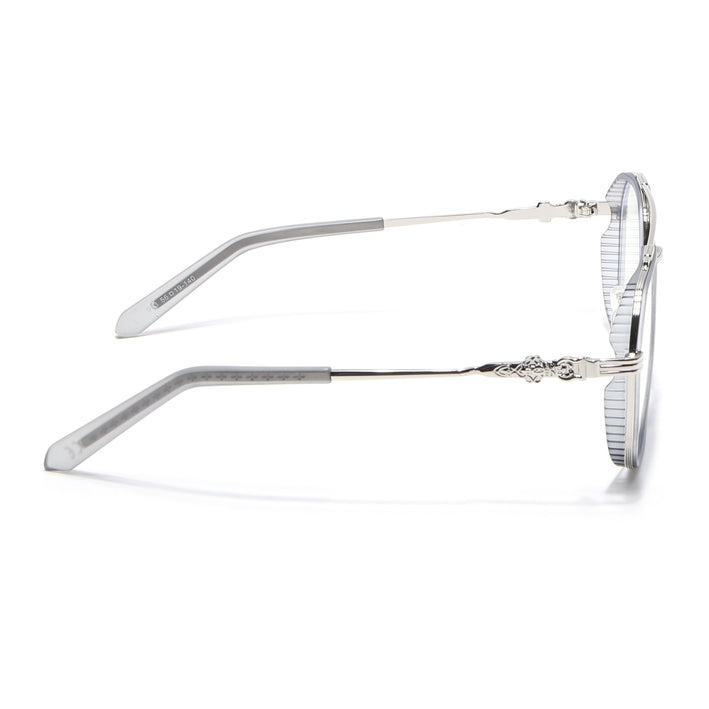 Voyage Grey & Silver Wayfarer Eyeglasses for Men & Women - MG5168-C3