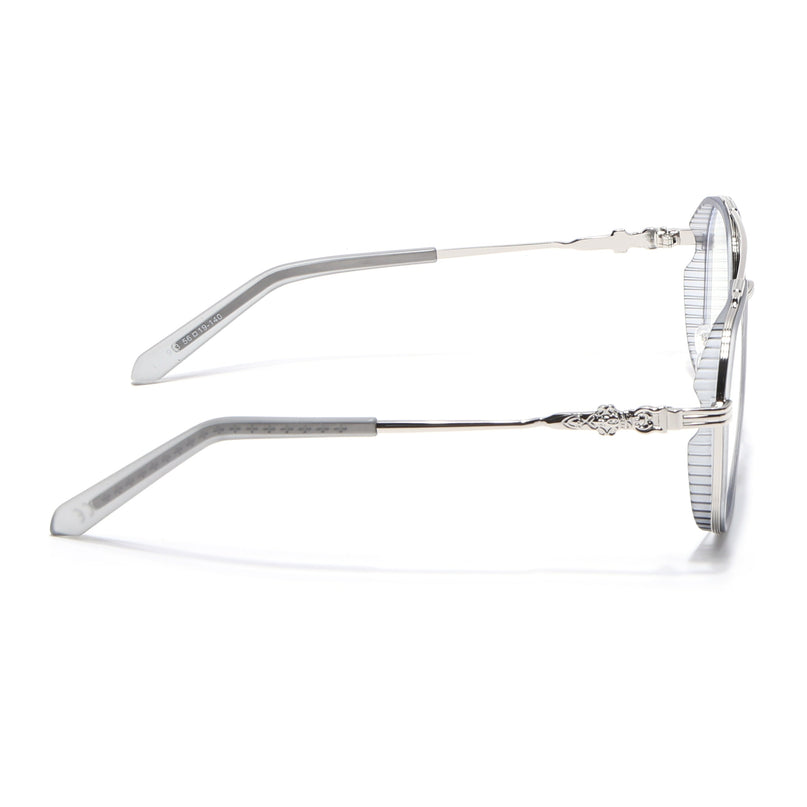 Voyage Grey & Silver Wayfarer Eyeglasses for Men & Women - MG5168-C3