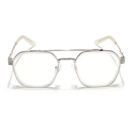 Voyage Transparent & Silver Wayfarer Eyeglasses for Men & Women - MG5169-C4