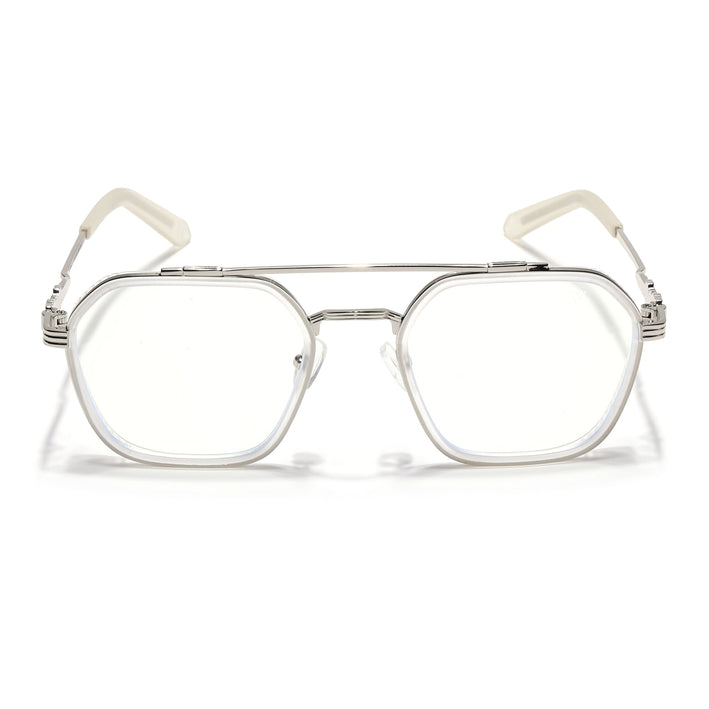 Voyage Transparent & Silver Wayfarer Eyeglasses for Men & Women - MG5169-C4