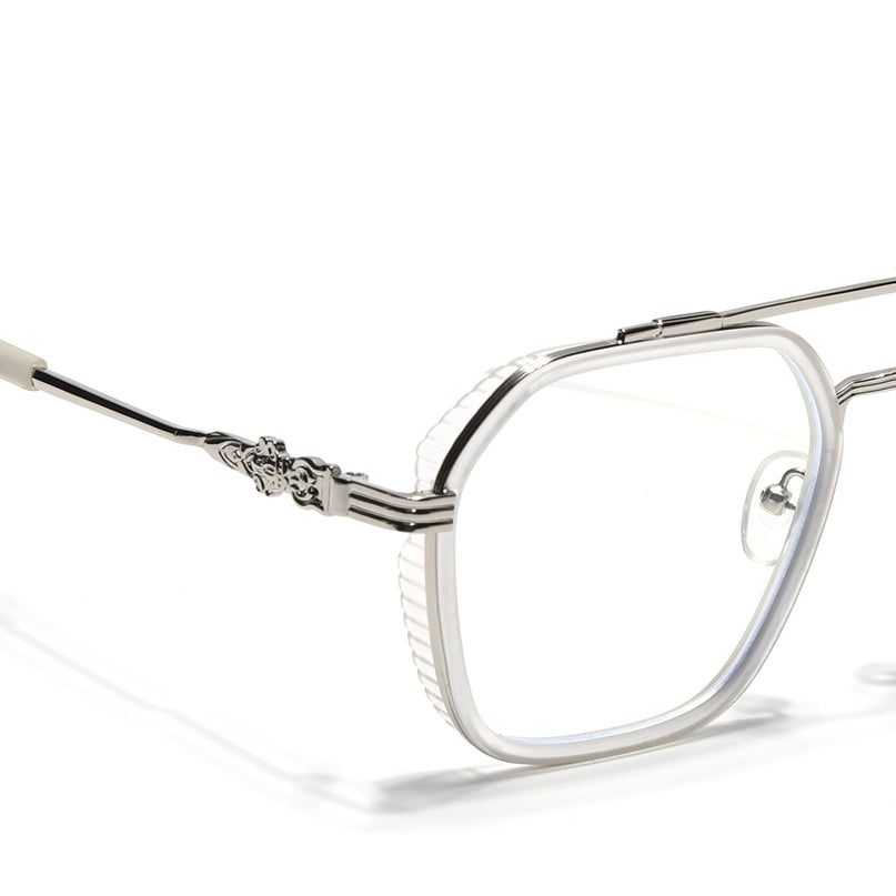 Voyage Transparent & Silver Wayfarer Eyeglasses for Men & Women - MG5169-C4
