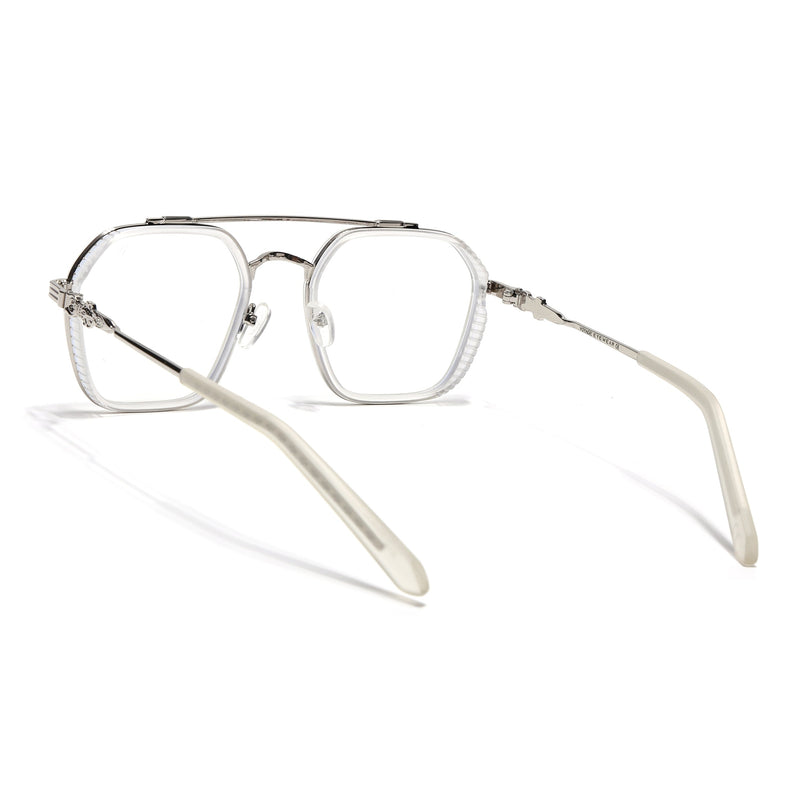 Voyage Transparent & Silver Wayfarer Eyeglasses for Men & Women - MG5169-C4