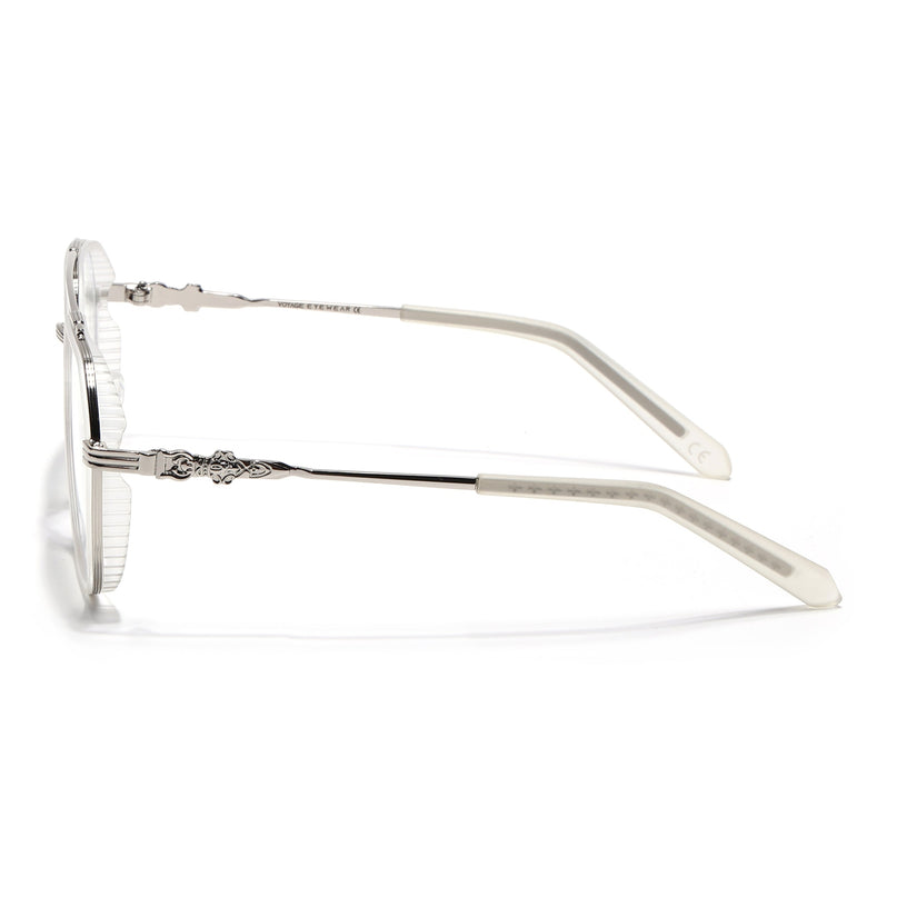 Voyage Transparent & Silver Wayfarer Eyeglasses for Men & Women - MG5169-C4