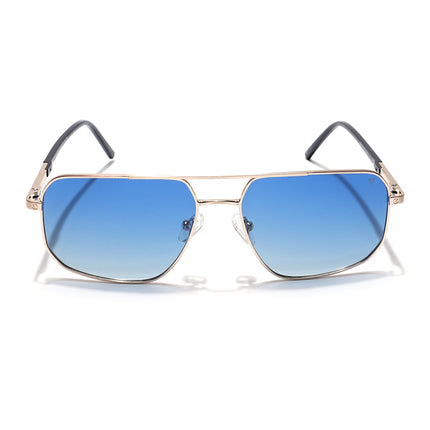 Voyage Select Square Polarized Sunglasses (Blue Lens | Golden Frame - SLPMG5947)