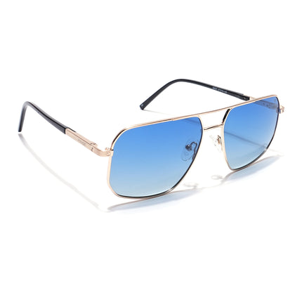 Voyage Select Square Polarized Sunglasses (Blue Lens | Golden Frame - SLPMG5947)