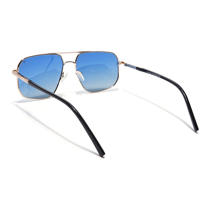 Voyage Select Square Polarized Sunglasses (Blue Lens | Golden Frame - SLPMG5947)