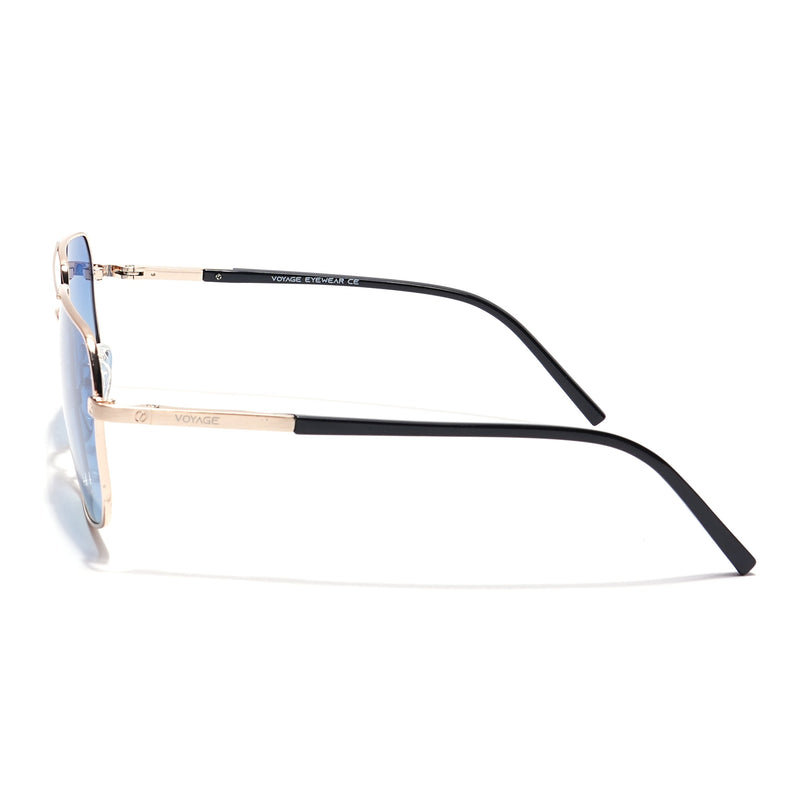Voyage Select Square Polarized Sunglasses (Blue Lens | Golden Frame - SLPMG5947)