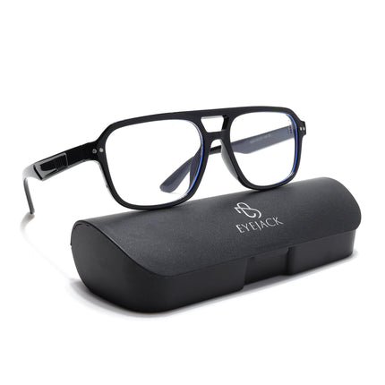 Eyejack Black Wayfarer Eyeglasses for Men & Women (9265CL971)