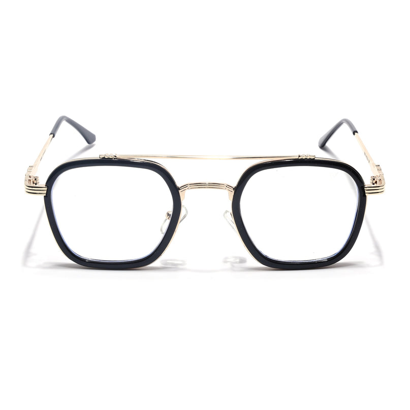 Voyage Golden & Black Wayfarer Eyeglasses for Men & Women - MG5086-C1