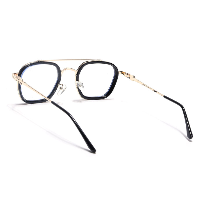 Voyage Golden & Black Wayfarer Eyeglasses for Men & Women - MG5086-C1