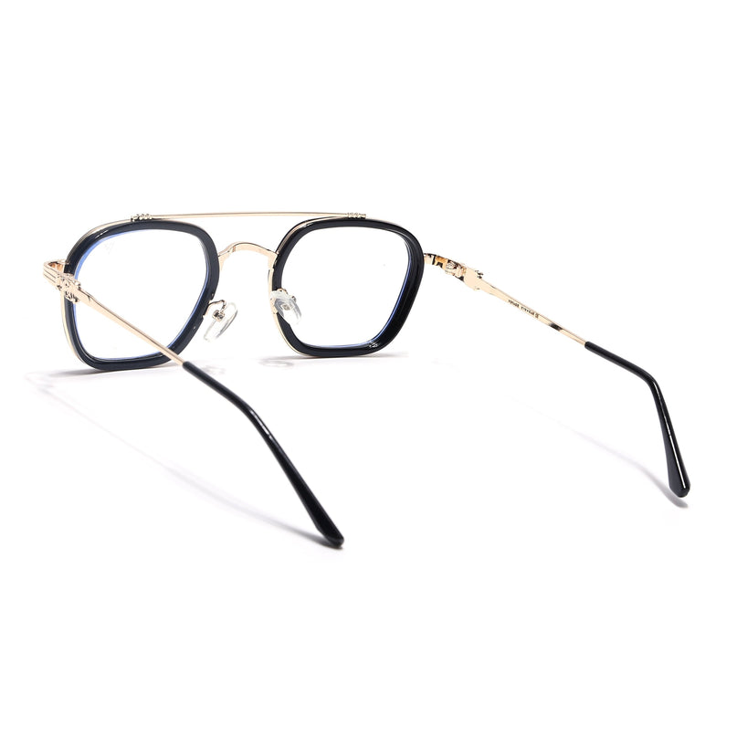 Voyage Golden & Black Wayfarer Eyeglasses for Men & Women - MG5086-C1