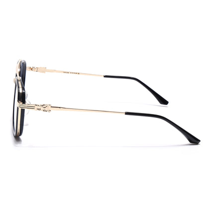 Voyage Golden & Black Wayfarer Eyeglasses for Men & Women - MG5086-C1