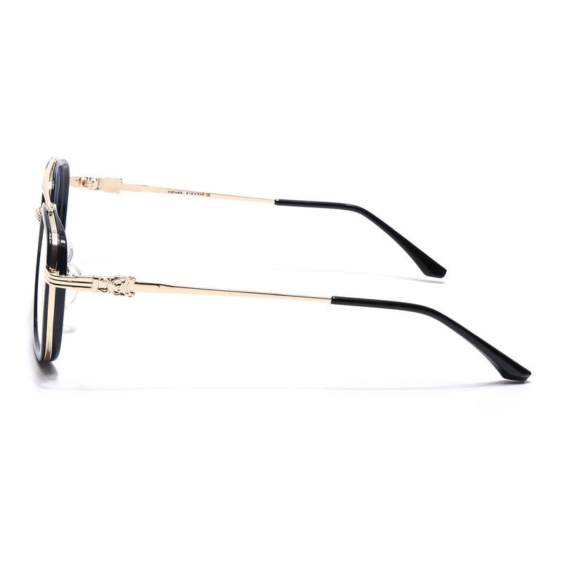 Voyage Golden & Black Wayfarer Eyeglasses for Men & Women - MG5086-C1